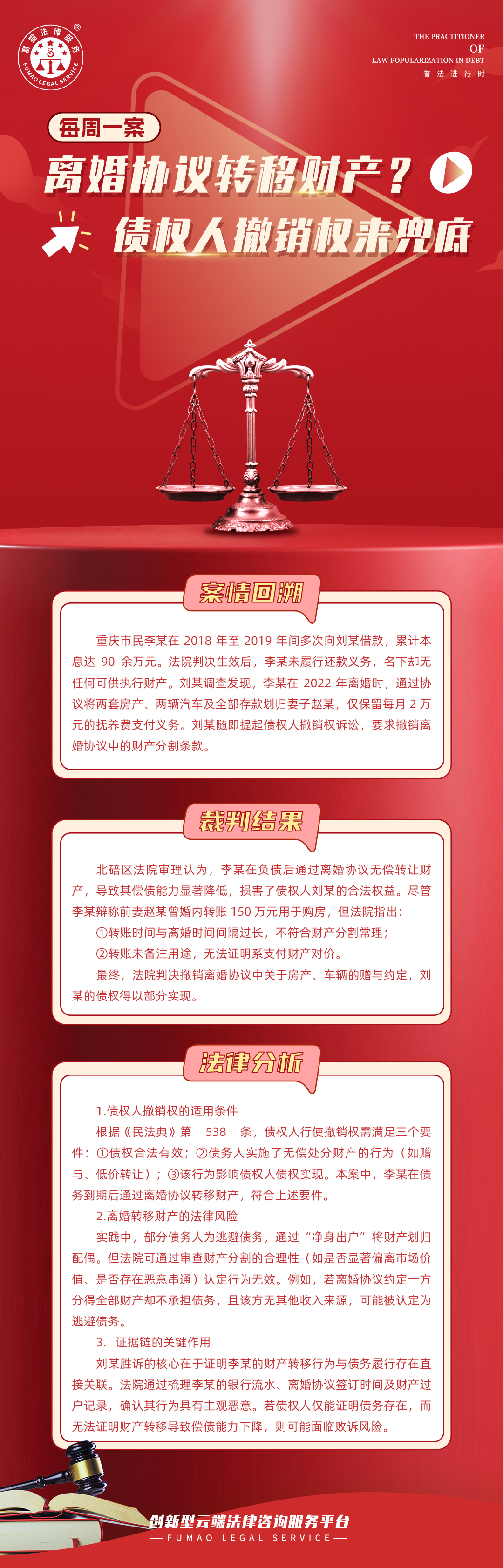 富貓法務：離婚協議轉移財產？債權人撤銷權來兜底