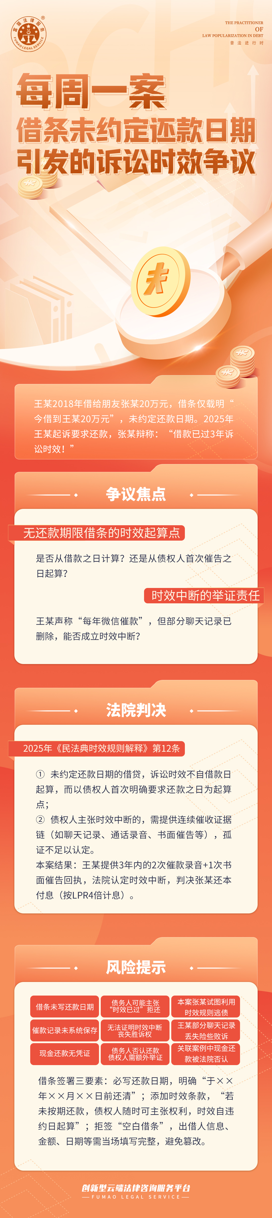 富貓法務：借條未約定還款日期引發的訴訟時效爭議